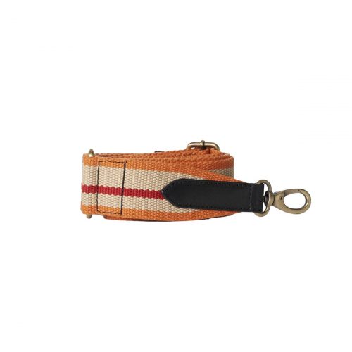 O My Bag Webbing Strap Orange & Red Black Classic Leather