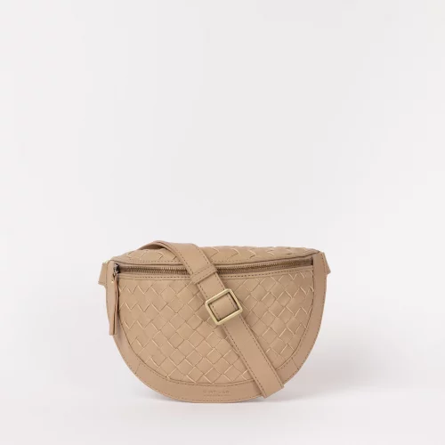 O My Bag Ray Bumbag Woven Soft Grain Leather - Sand