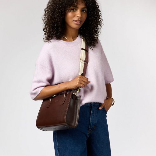 Alternative view of O My Bag Jackie Midi Classic Leather with Webbing Strap - Chocolate