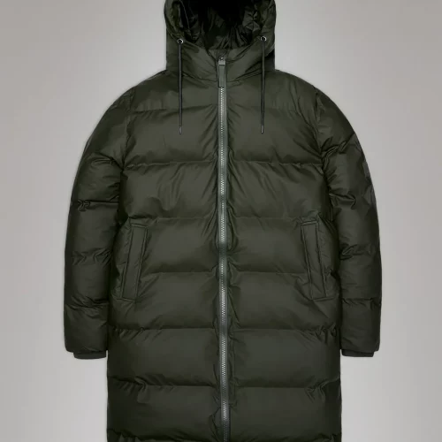Alternative view of Rains Alta Longer Puffer Jacket W3T4 Green
